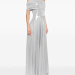 Abito maxi con spalle scoperte in argento Norma Kamali - donna 