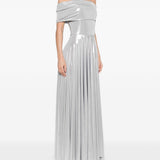 Abito maxi con spalle scoperte in argento Norma Kamali - donna 