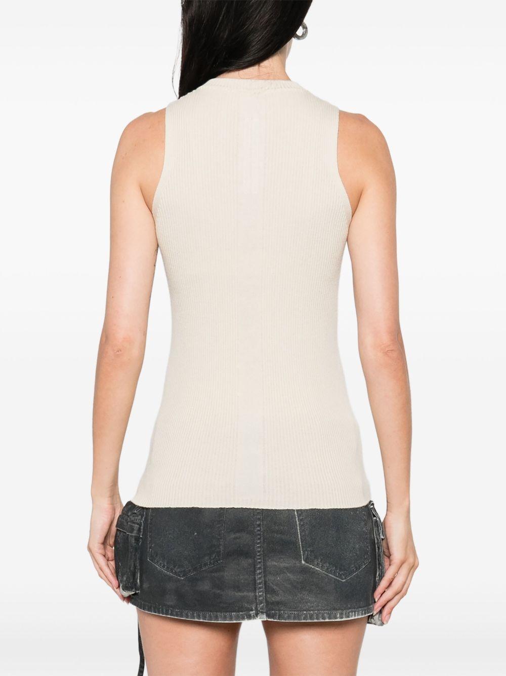 Canotta a coste  in beige Rick owens - donna 