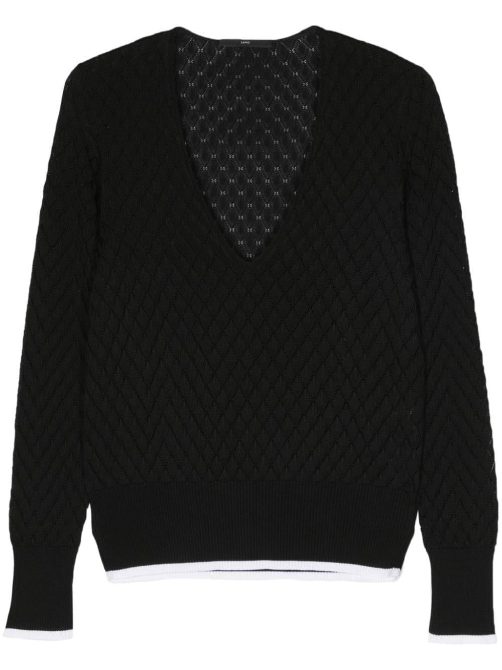 Maglione con scollo a v in blu Sapio - uomo 