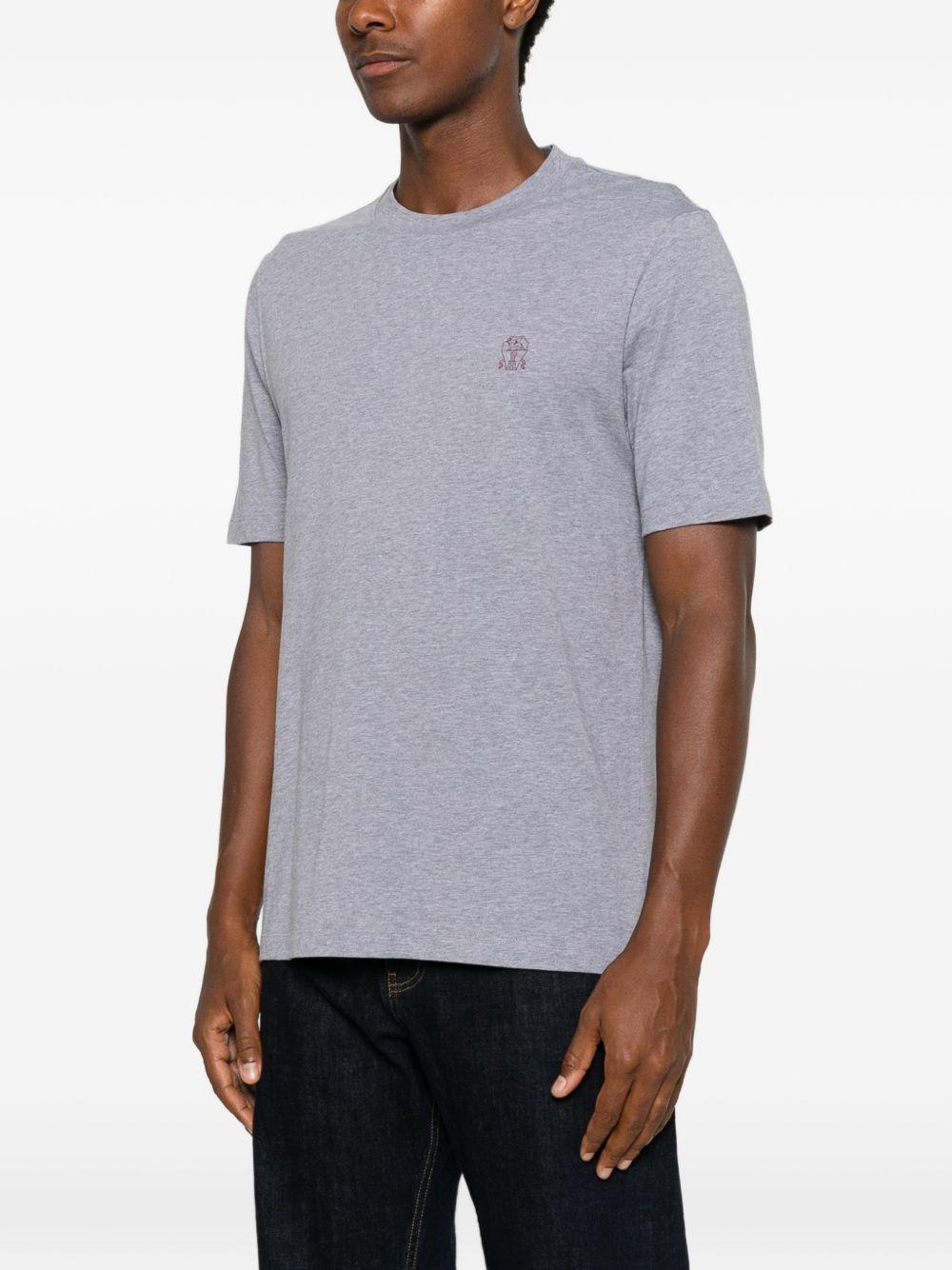 T-shir a maniche corte con logo in grigio 