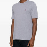 T-shir a maniche corte con logo in grigio 
