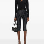Top a collo alto con stella in nero Mugler - donna 