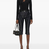 Top a collo alto con stella in nero Mugler - donna 