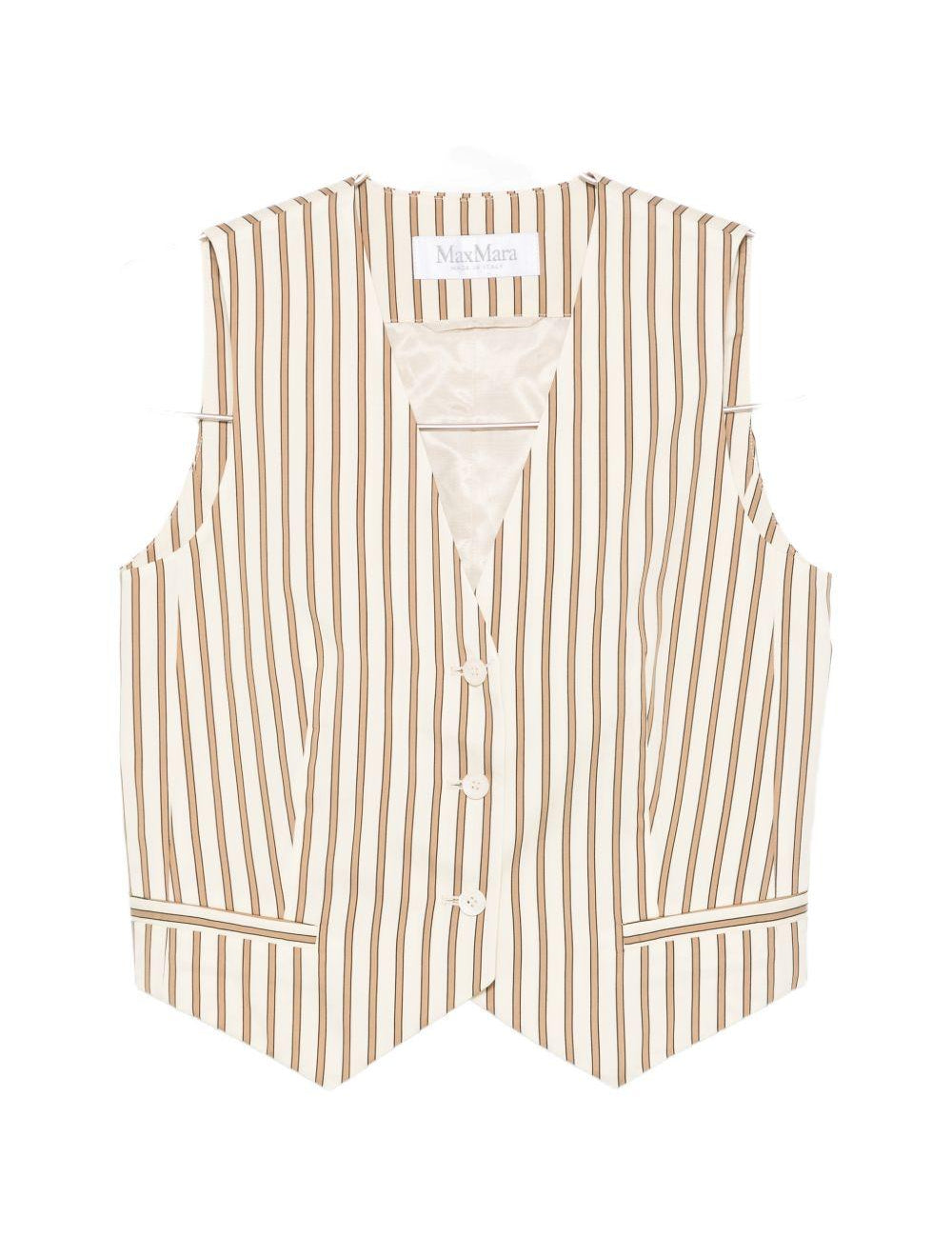 Gilet Fauno in beige e bianco Max Mara - donna 