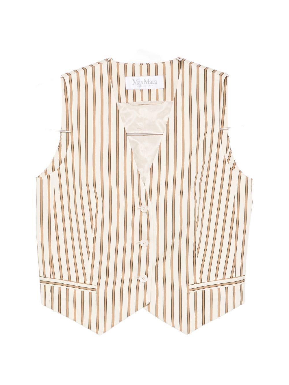 Gilet Fauno in beige e bianco Max Mara - donna 