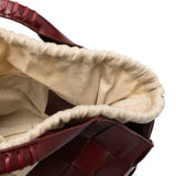 Borsa in pelle intrecciata botteghe in bordeaux Dragon diffusion - donna 