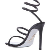 Sandali con cristalli cleo in nero Rene caovilla - donna 