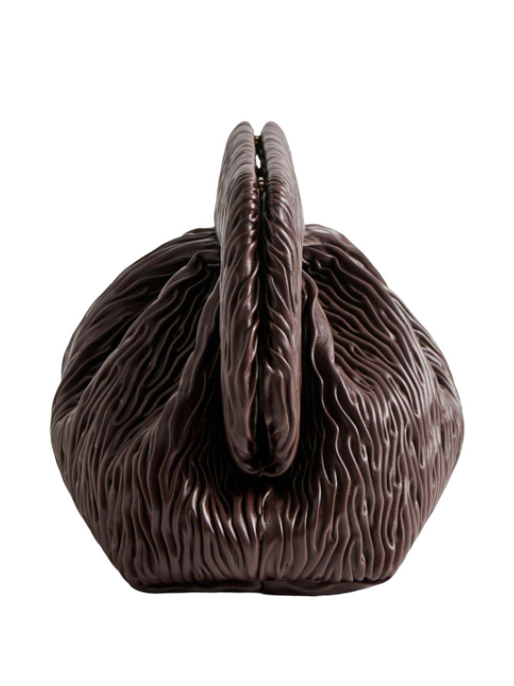 Clutch bios arricciata in marrone themoirè - donna 