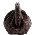 Clutch bios arricciata in marrone themoirè - donna 