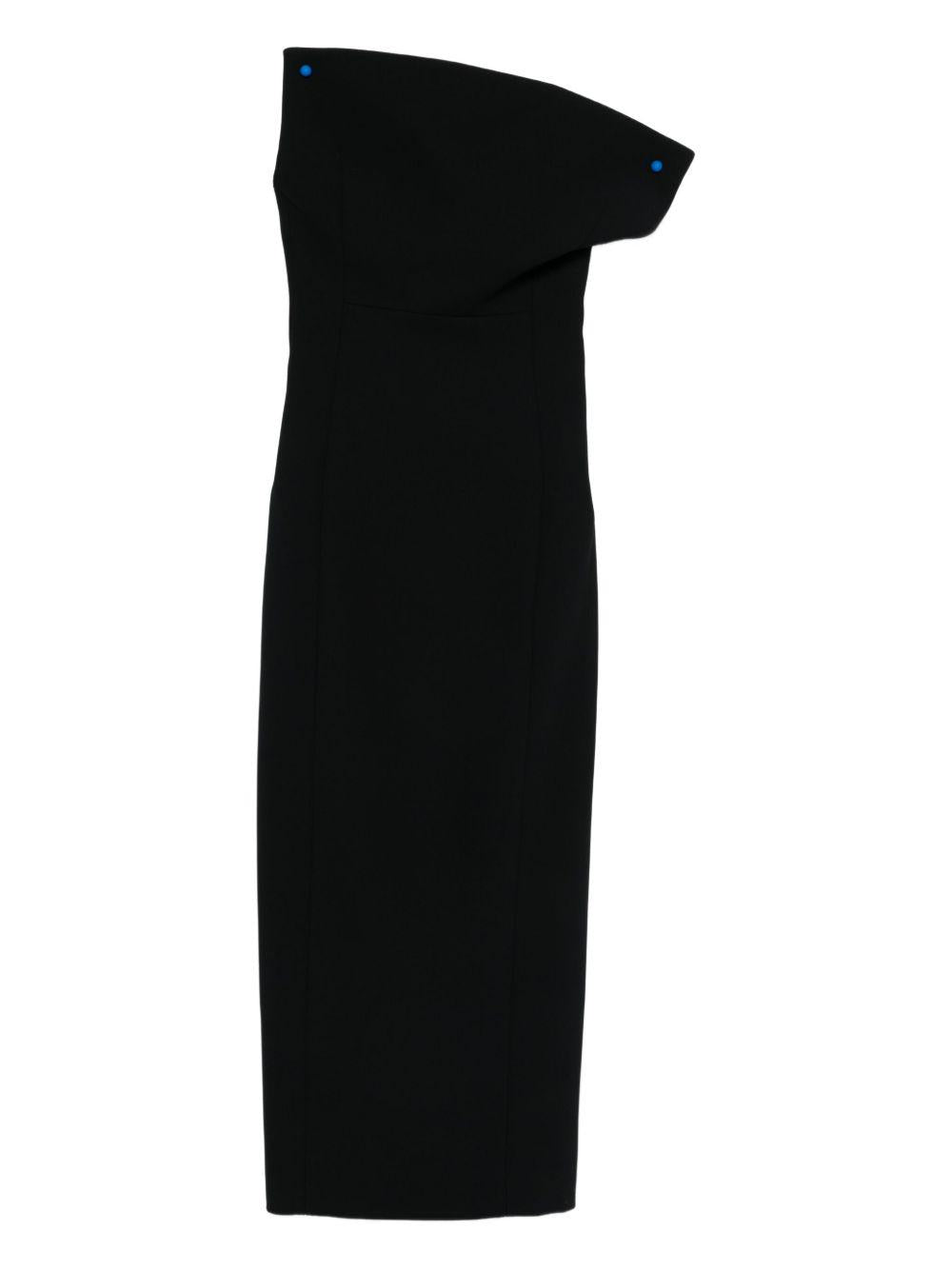 Abito senza spalline cato in nero Khaite - donna 