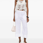 Top con lacci in pizzo in bianco Maurizio - donna 