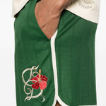 Shorts sportivi con logo in verde Drole de monsieur - uomo 