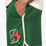 Shorts sportivi con logo in verde Drole de monsieur - uomo 
