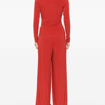 T-shirt a maniche lunghe arricciate in rosso Maxmara - donna 