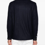 Giacca-camicia gessata in blu Eleventy - uomo 
