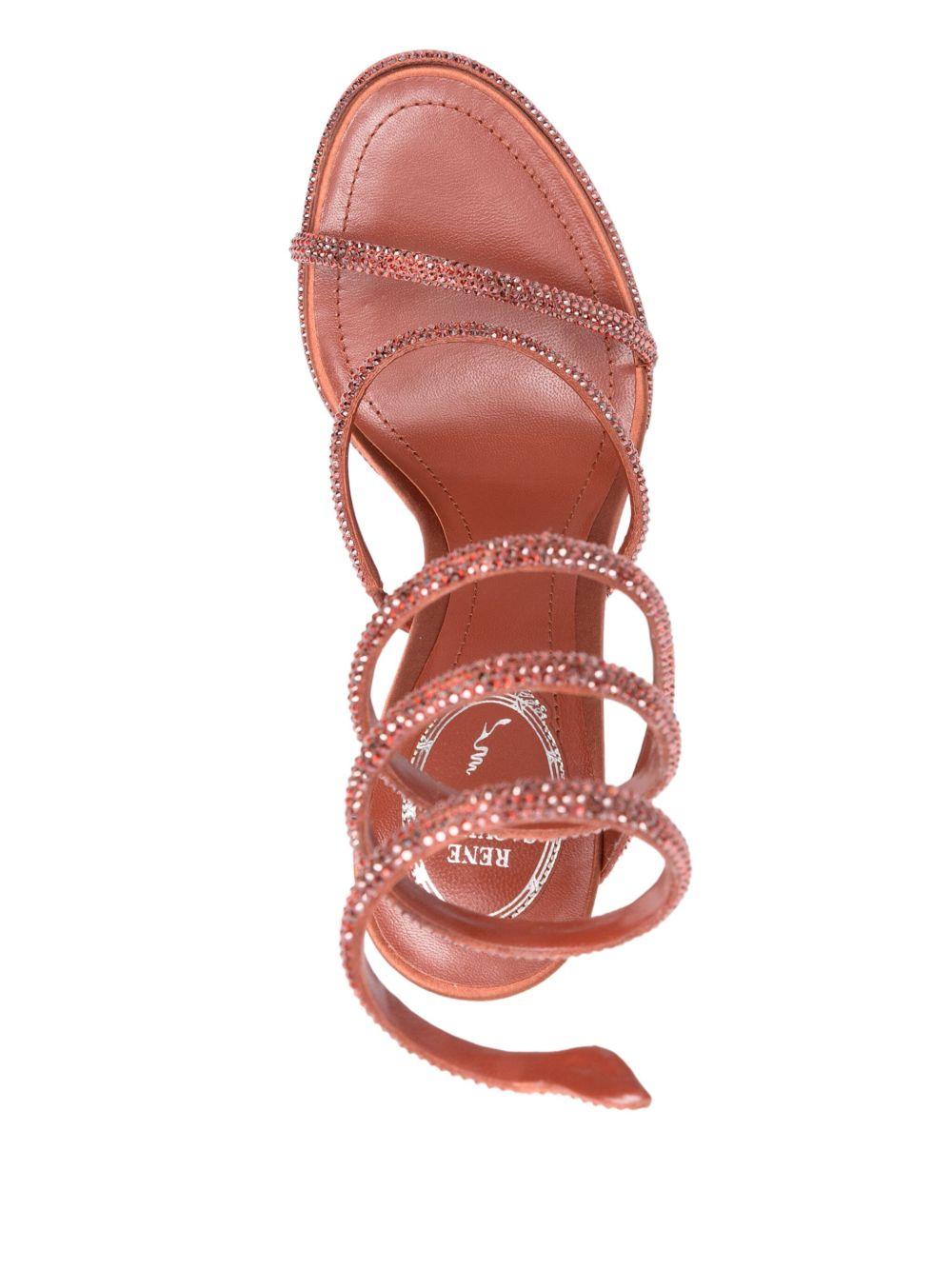 Sandali Cleo in rosso ruggine Rene caovilla - donna 