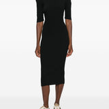 Abito con spalline e design plissettato in nero 