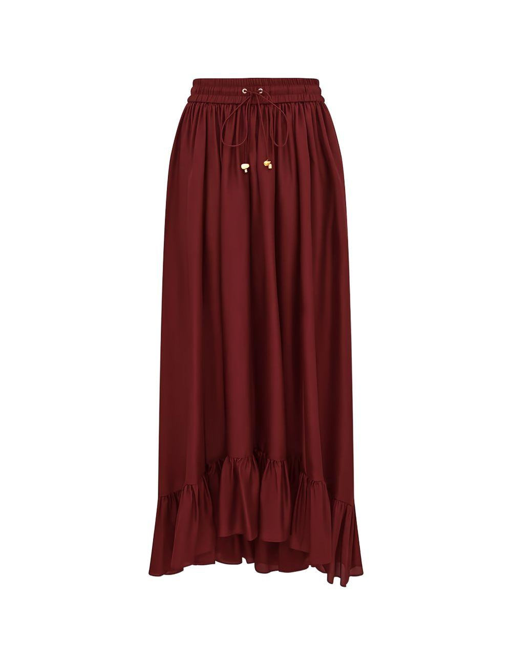 Gonna lunga con volant Aster in bordeaux Zimmermann - donna 