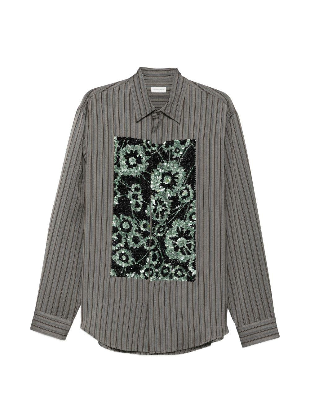 Camicia a righe caper in grigio Dries van noten - donna 