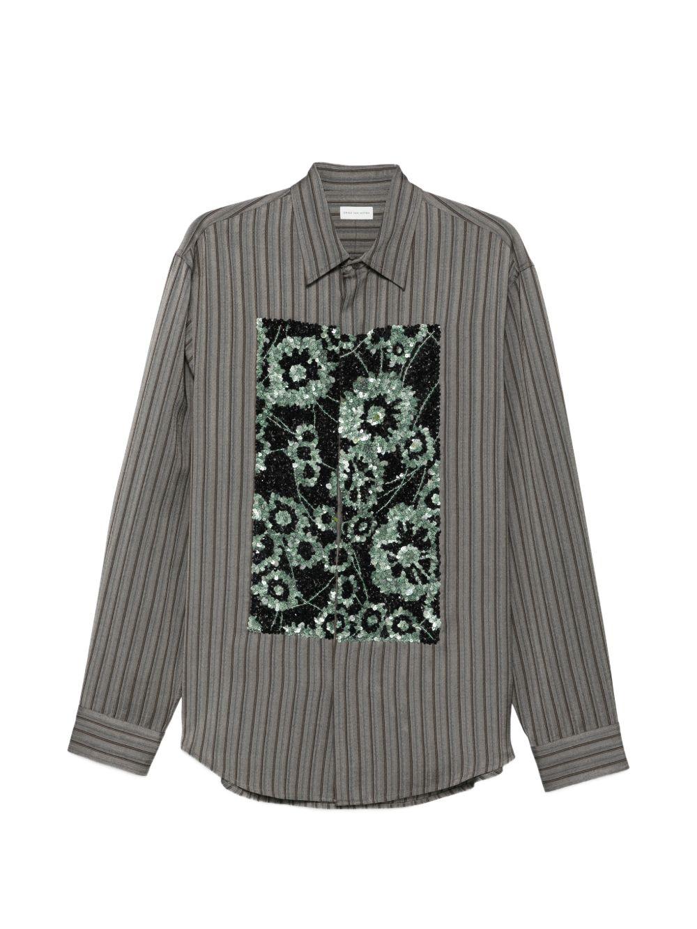 Camicia a righe caper in grigio Dries van noten - donna 