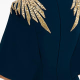 Abito lungo star shower con cristalli in blu Jenny packham - donna 