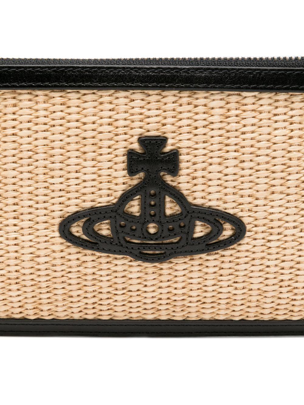 Borsa in rafia con logo in beige Vivienne westwood - donna 