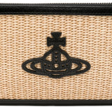 Borsa in rafia con logo in beige Vivienne westwood - donna 