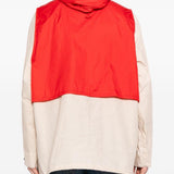 Giacca smock con cappuccio in bianco e rosso Barbour x kaptain sunshine - uomo 