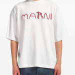 T-shirt con logo in bianco Marni - uomo 
