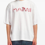 T-shirt con logo in bianco Marni - uomo 