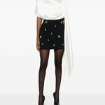 Minigonna con strass in nero David Koma - donna 