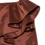 Minigonna con ruches in marrone Shushu/tong - donna 