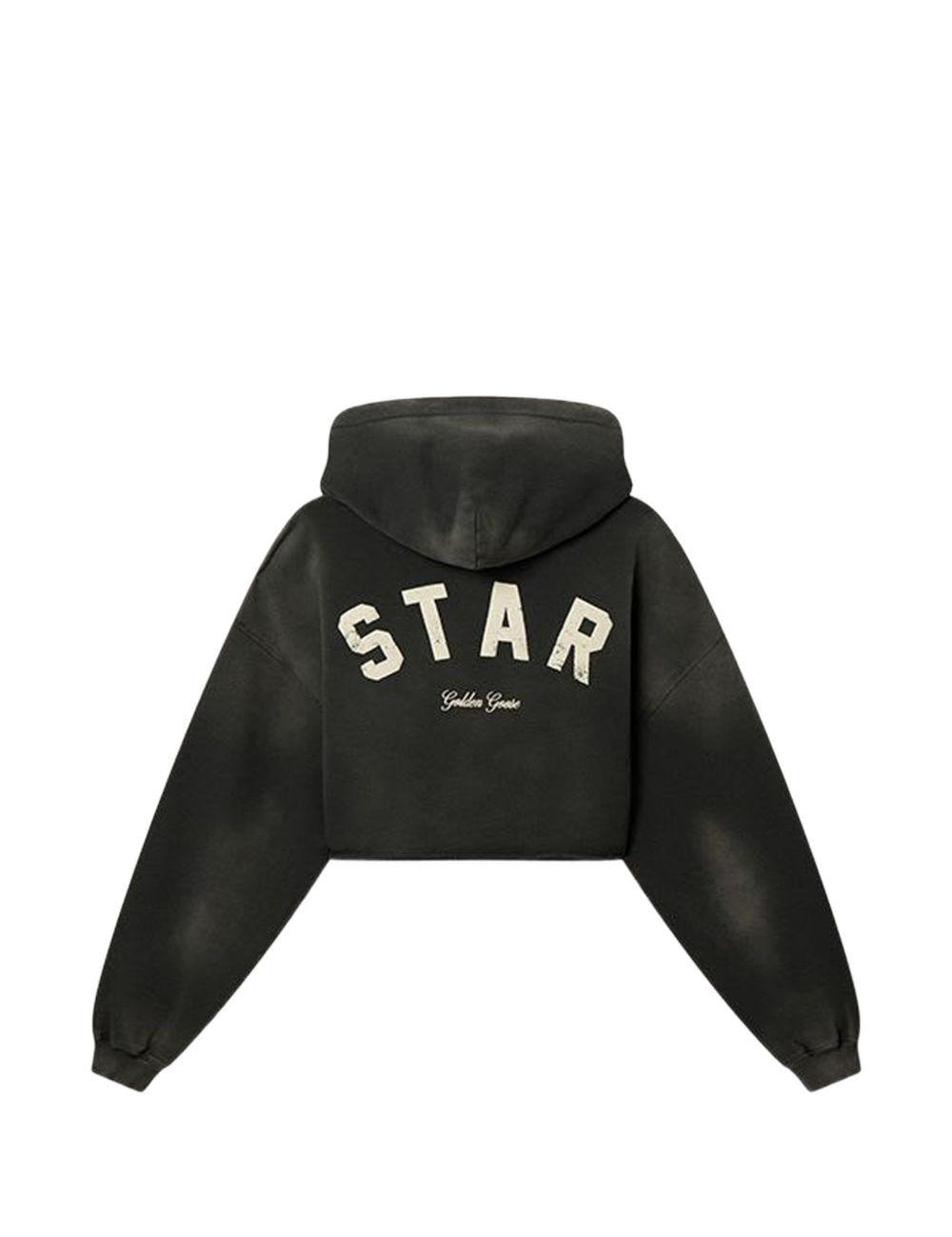 Felpa con cappuccio stella in grigio Golden goose - donna 