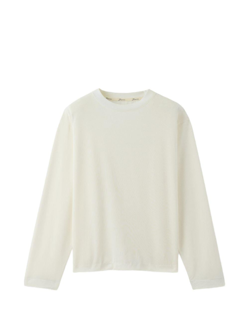T-shirt Rond Carré a maniche lunghe in bianco Jacquemus - uomo 