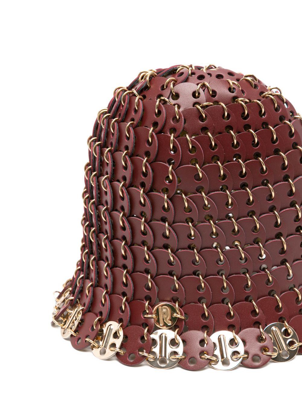 Cappello a secchiello in mesh mettalica in marrone Rabanne - donna 