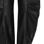 Pantaloni cargo in pelle in nero 