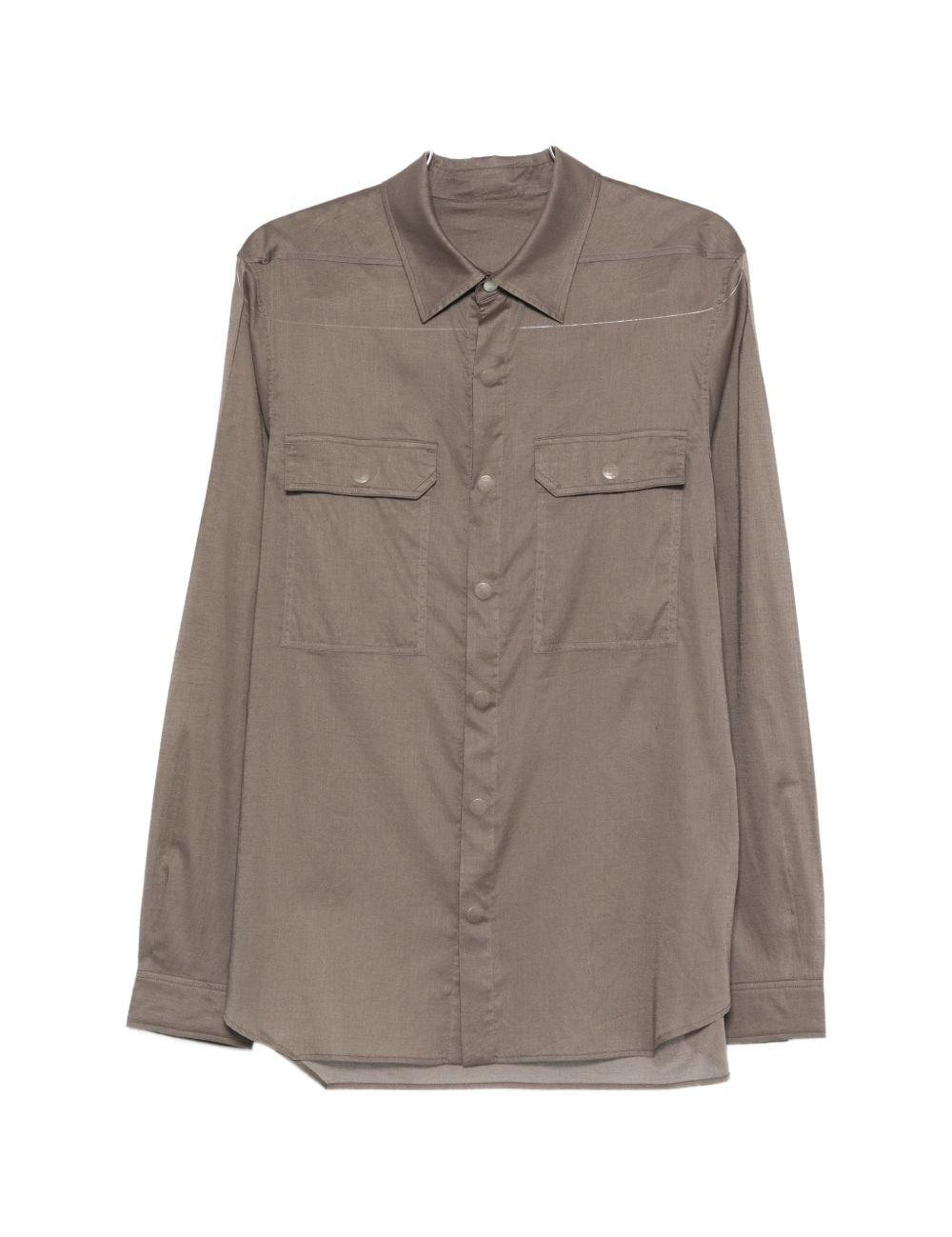 Camicia con tasche sul petto in marrone Rick owens - uomo 
