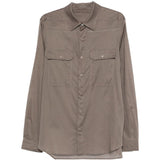 Camicia con tasche sul petto in marrone Rick owens - uomo 