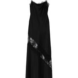 Abito in raso con finiture in pizzo in nero Alex perry - donna 