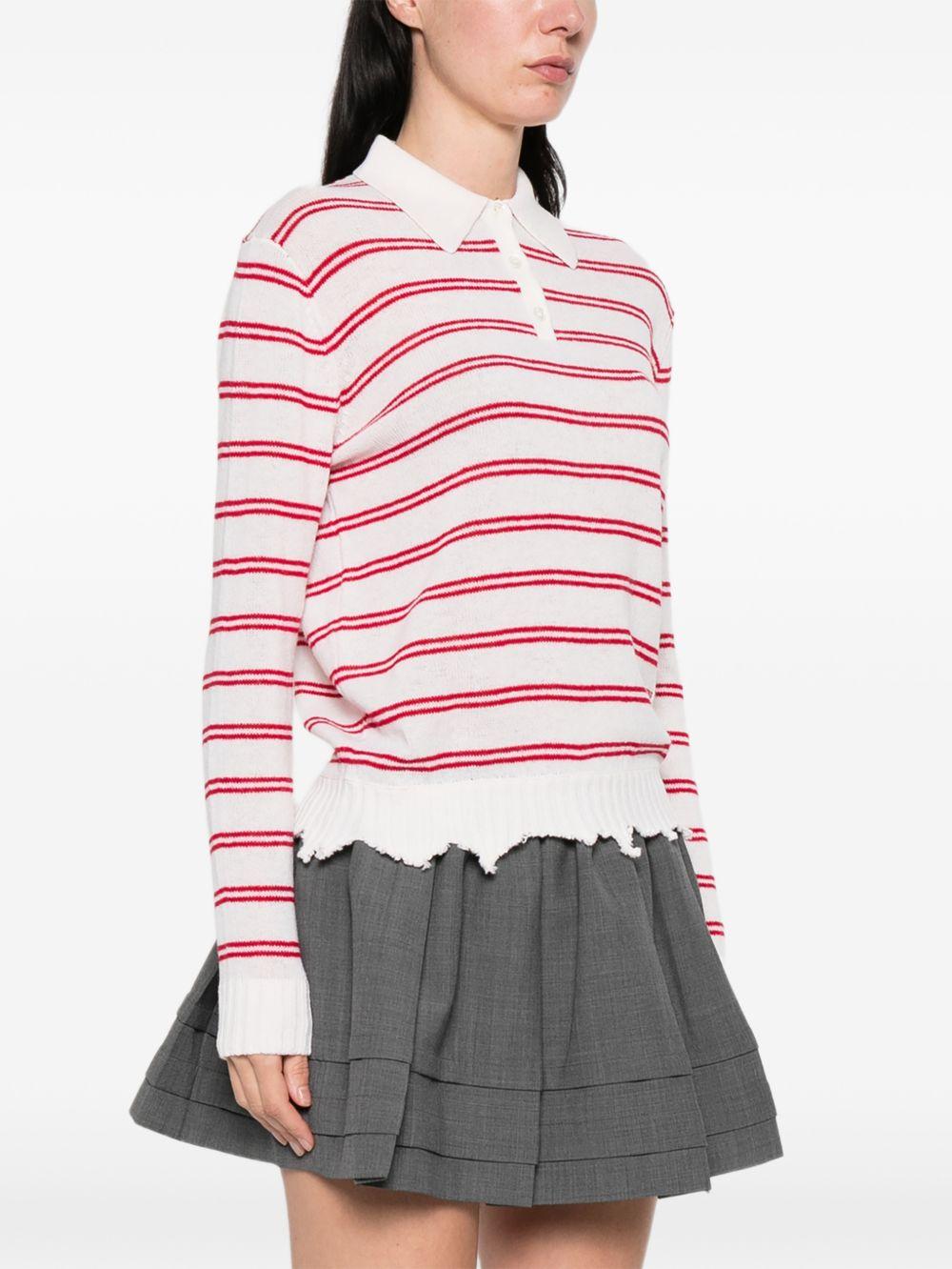 Polo a righe in bianco e rosso Shushu/tong - donna 