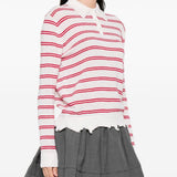 Polo a righe in bianco e rosso Shushu/tong - donna 