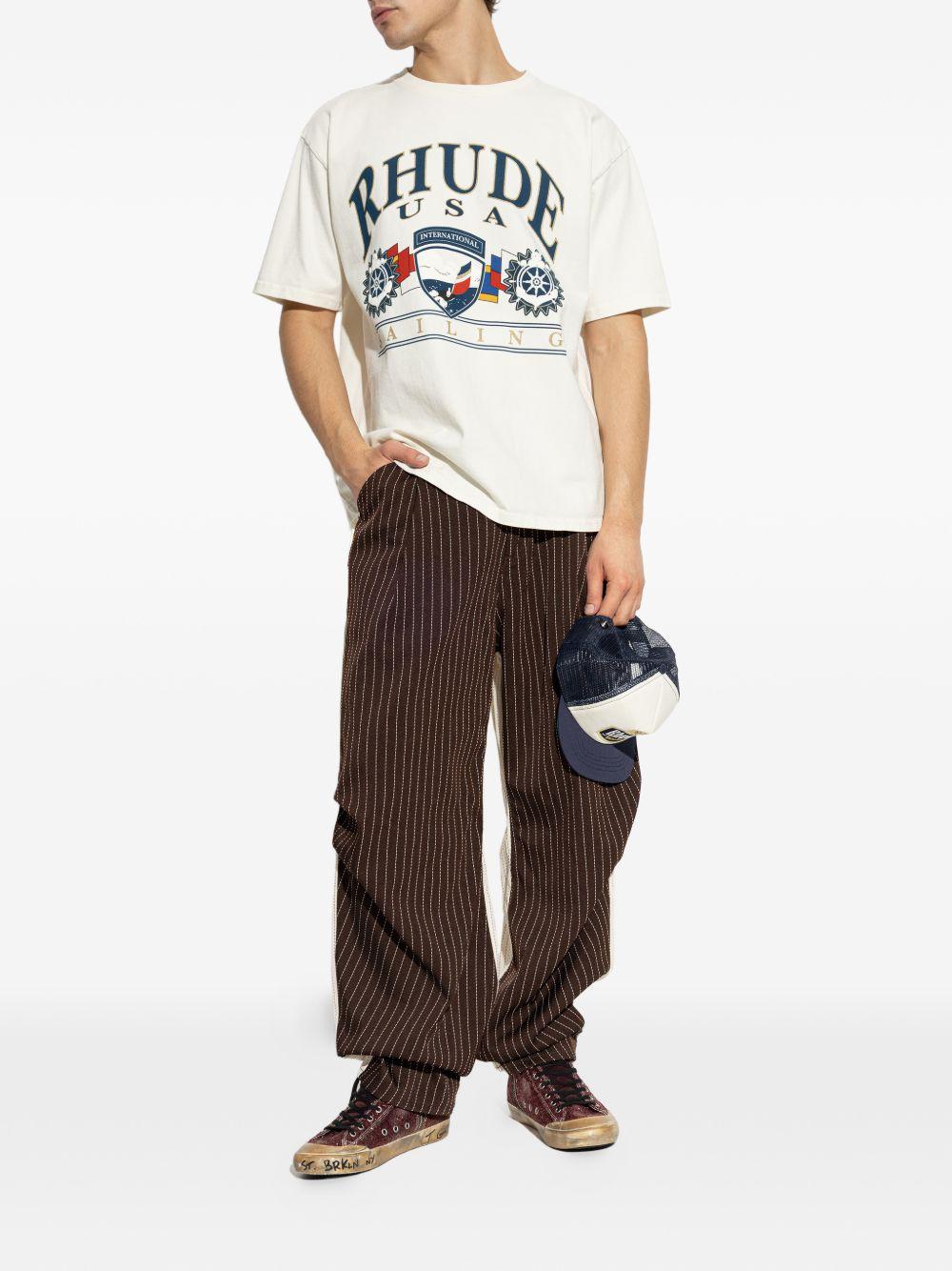 T-shirt con stampa in bianco Rhude - uomo 
