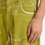 Jeans a gamba larga con stampa in verde Marni - uomo 