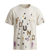 T-shirt con logo dipinto in avorio Found - unisex 