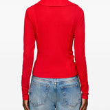 Camicia con nodo in rosso Ganni - donna 
