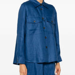 Giacca-camicia con tasche pomposa in blu Maxmara weekend - donna 