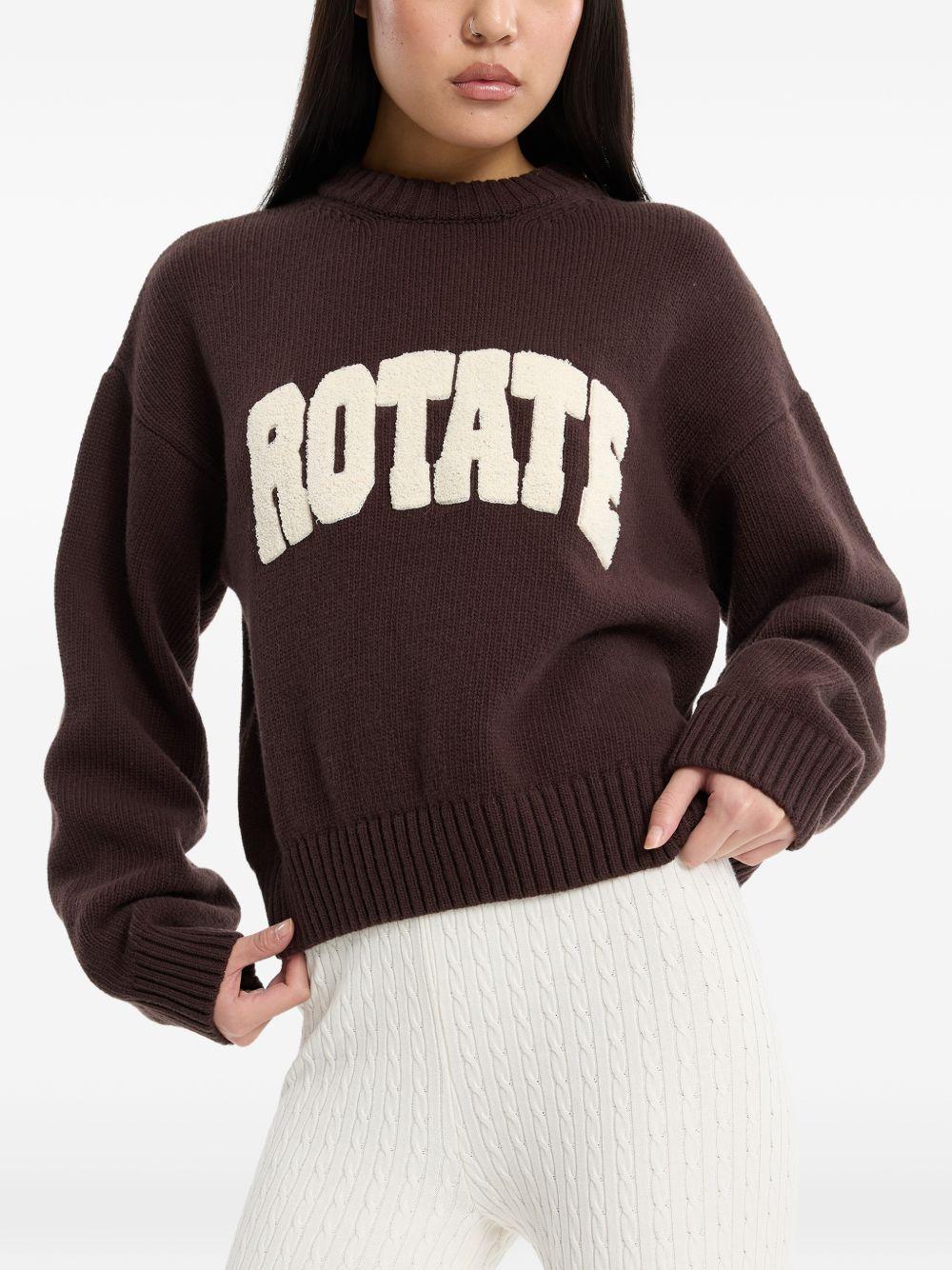 Maglione a girocollo con logo in nero 
