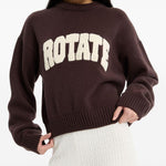 Maglione a girocollo con logo in nero 