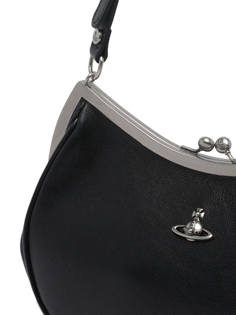 Borsa a spalla con placca Orb in nero Vivienne Westwood - donna 